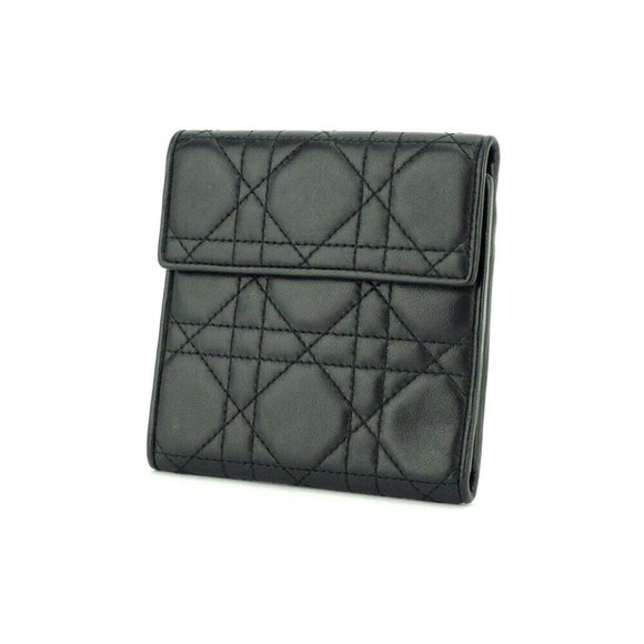 Dior Tri-Fold Wallet Lady Dior Leather Authentic used - Picture 1 of 8